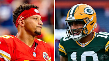 Kansas City Chiefs Quarterback Patrick Mahomes und Green Bay Packers Quarterback Jordan Love.