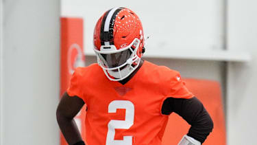 Shedeur Sanders at the Browns OTA camp in Berea on May 20, 2026.