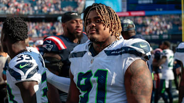 Bei einem Spiel 2024 in New England: Byron Murphy II von den Seattle Seahawks.