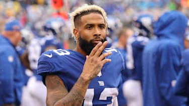 Odell Beckham Jr. New York Giants Wide Receiver (13) an der Sideline beim Spiel der New York Giants gegen die Jacksonville Jaguars im MetLife Stadium in New York, NY , USA.