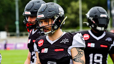 Die Berlin Rebels beim GFL-Spiel gegen die Düsseldorf Panther.