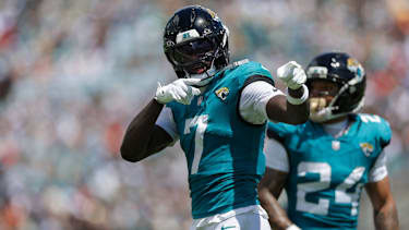 Jacksonville Jaguars Wide Receiver Brian Thomas Jr. 7 bei einem NFL-Spiel.