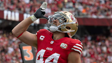 Kyle Juszczyk von den San Francisco 49ers wurde von der NFL für seinen bekannten "Juice"-Jubel mit einer Geldstrafe belegt