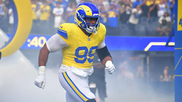 Aaron Donald verbuchte bei seinem NFL-Comeback für die Los Angeles Rams gegen die New York Giants drei Tackles und einen Tackle for Loss