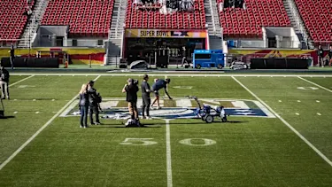 SANTA CLARA, CA - JANUARY 03: An America 250 is seen on the field before an NFL, American Football Herren, USA game between the Seattle Seahawks and the San Francisco 49ers on January 3, 2026 at Levi s Stadium in Santa Clara, CA. (Photo by Matthew Huang Icon Sportswire) NFL: JAN 03 Seahawks at 49ers EDITORIAL USE ONLY Icon260103025