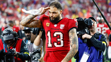 Mike Evans am Ende des Spiels der Tampa Bay Buccaneers gegen die Carolina Panthers.