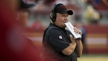 2016: Head Coach Chip Kelly bei einem Pre Season Spiel der 49ers.