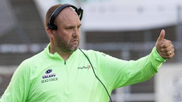 Frankfurt Galaxy ead Coach Thomas Kösling bei einem Spiel in der EFA.