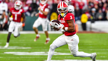 Indiana Hoosiers Wide Receiver Omar Cooper Jr. (3) im CFP QuarterFinal im Rose Bowl Gamezwischen den Indiana Hoosiers und den Alabama Crimson Tide.
