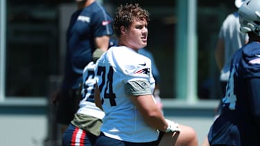 Caleb Lomu beim Minicamp der New England Patriots.