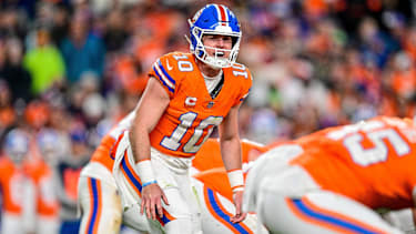 Bo Nix in einem NFL-Spiel für die Denver Broncos