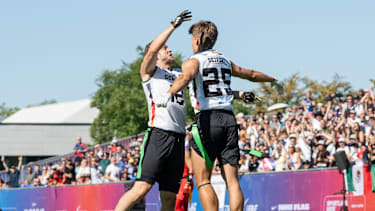 Deutsche Flag-Nationalmannschaft beim Spiel gegen Brasilien.