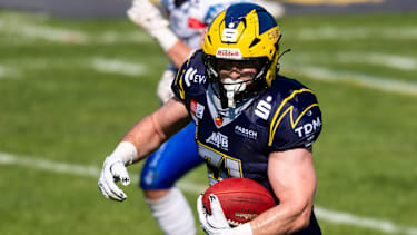 Running Back Matti Probst auf dem Feld für die Hildesheim Invaders.