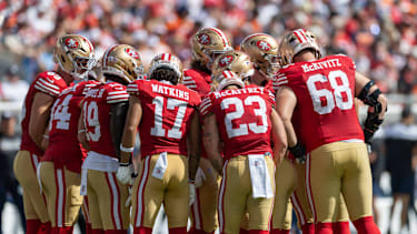 Die 49ers im Huddle
