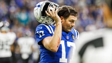 December 28, 2025: Indianapolis Colts quarterback Philip Rivers (17) reacts after throwing an interception during NFL, American Football Herren, USA game action against the Jacksonville Jaguars at Lucas Oil Stadium in Indianapolis, Indiana. CSM Indianapolis United States of America - ZUMAc04_ 20251228_zma_c04_228 Copyright: xJohnxMersitsx