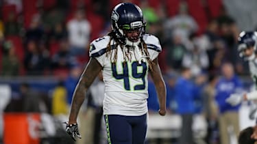 Seattle Seahawks Outside Linebacker Shaquem Griffin (49) beim Spiel der Seattle Seahawks gegen die Los Angeles Rams im Los Angeles Memorial Coliseum in Los Angeles, CA.