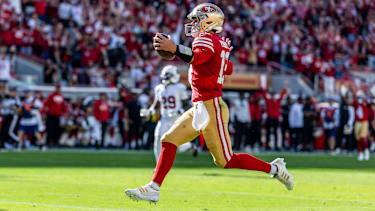Brock Purdy macht einen Touchdown in der NFL