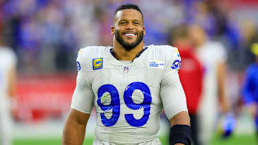 Los Angeles Rams Defensive Tackle Aaron Donald (99) nach dem Spiel gegen die Arizona Cardinals.