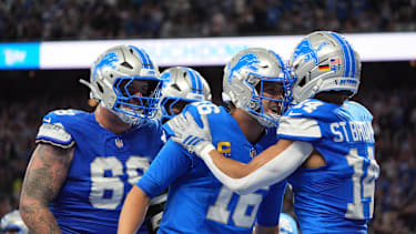 Die Lions feiern einen Touchdown in der NFL