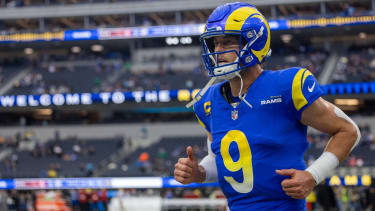 Los Angeles Rams quarterback Matthew Stafford 9 prior to an NFL