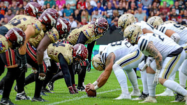 Berlin Thunder gegen Rhein Fire beim Football-Spiel in der ELF in 2025.