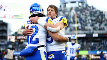 Puka Nacua mit Rams-Quarterback Matthew Stafford. Für den MVP der vergangenen Saison war der Receiver in den letzten Jahren stets die wichtigste Anspielstation.