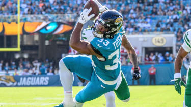 Jacksonville Jaguars running back Bhayshul Tuten