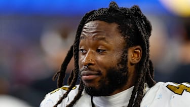Running Back Alvin Kamara während eines Spiels der New Orleans Saints gegen die Los Angeles Rams.