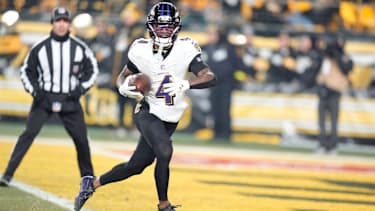 Zay Flowers 4 beim Spiel der Pittsburgh Steelers gegen die Baltimore Ravens imt Acrisure Stadium in Pittsburgh PA.