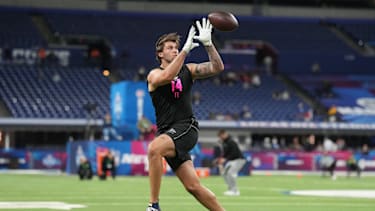Michigan Tight End Marlin Klein (TE14) beim NFL Scouting Combine 2026 im Lucas Oil Stadium in Indianapolis, Indiana