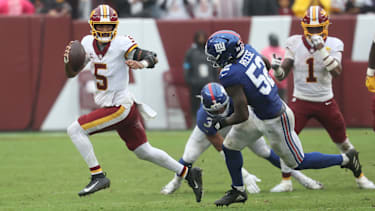 Jayden Daniels in einem NFL-Spiel für die Washington Commanders