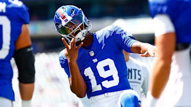 New York Giants Quarterback Jameis Winston (19) vor dem Spiel gegen die Minnesota Vikings.