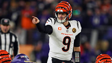 Cincinnati Bengals Quarterback Joe Burrow (9) beim Spiel gegen die Baltimore Ravens.