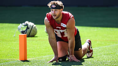 Nick Bosa (97) von den San Francisco 49ers während des Trainings.