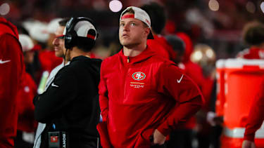 San Francisco 49ers Running Back Christian McCaffrey 23 beim Preseason Spiel gegen die Tennessee Titans.