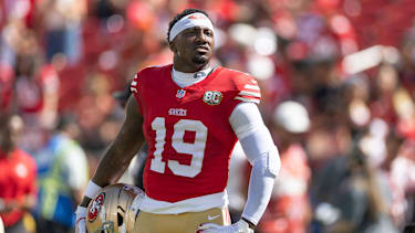 San Francisco 49ers Wide Receiver Deebo Samuel Sr. (19) bei einem NFL-Spiel.