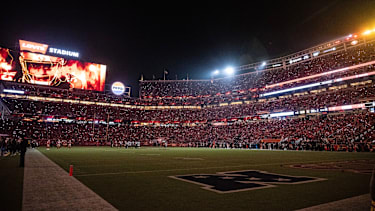 Fans preform a light show with their cell phones as the San Francisco 49ers play against the Carolina Panthers at Levi s Stadium in Santa Clara, California on Monday, November 24, 2025. Levi s Stadium eill be the venue for Super Bowl LX on February 8, 2026. PUBLICATIONxNOTxINxUSA SXP2025112432 TERRYxSCHMITT