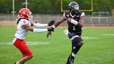 Tyquell Fields von den Berlin Rebels gegen die Potsdam Royals in der GFL.