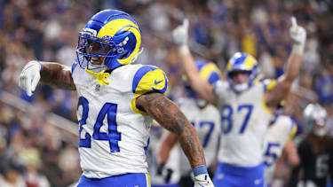 Blake Corum feiert.