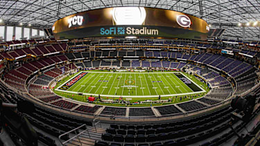 SoFi Stadium before CFP National Championship game between the Georgia Bulldogs and the TCU Horned Frogs in Inglewood, California
