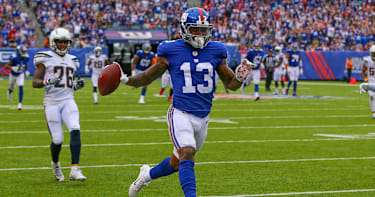 Odell Beckham Jr. erzielt 2017 einen Touchdown in einem NFL-Spiel für die New York Giants gegen die Los Angeles Chargers