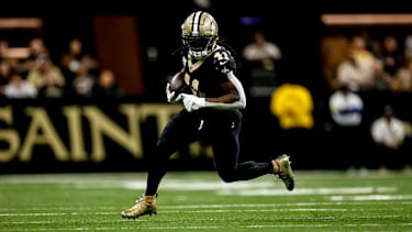 Running Back Alvin Kamara auf dem Feld für die New Orleans Saints.