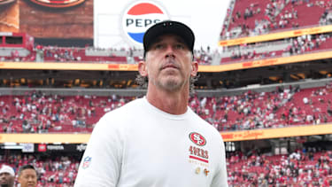 49ers-Head-Coach Kyle Shanahan beim NFL-Saisonauftakt gegen die Los Angeles Rams in Melbourne
