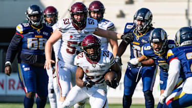 Rhein-Fire-Running-Back Marvellous Imade erzielte beim 45:13-Auswärtssieg gegen die Alpine Rams einen Touchdown in der European Football Alliance.