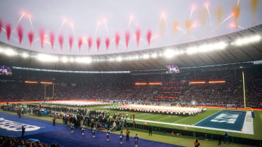 place interior view, Indianapolis Colts vs Atlanta Falcons, American Football, NFL, American Football Herren, USA Season 2025, Week 10, 09.11.2025, Photo: Foot Bowl Patrick Klix Berlin Olympiastadion Germany Copyright: xFootxBowl PatrickxKlixx