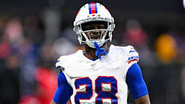Buffalo Bills Safety Sam Franklin, Jr. (28) bei einem NFL-Spiel.