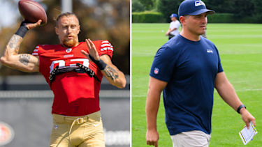 George Kittle und Mike Macdonald (re.)