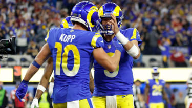 Cooper Kupp und Matthew Stafford freuen sich.