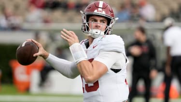 January 01, 2026 Alabama Crimson Tide quarterback Ty Simpson (15) in action during the College Football Playoff Quarterfinal between the Indiana Hoosiers and the Alabama Crimson Tide at the Rose Bowl in Pasadena, California.