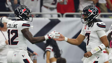 Nico Collins und C.J. Stroud von den Houston Texans feiern einen Touchdown (NFL)